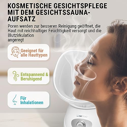 ᑕ ᑐ Clatronic® 2in1 Gesichtssauna und Inhalationsgerät Sauna für Zuhause